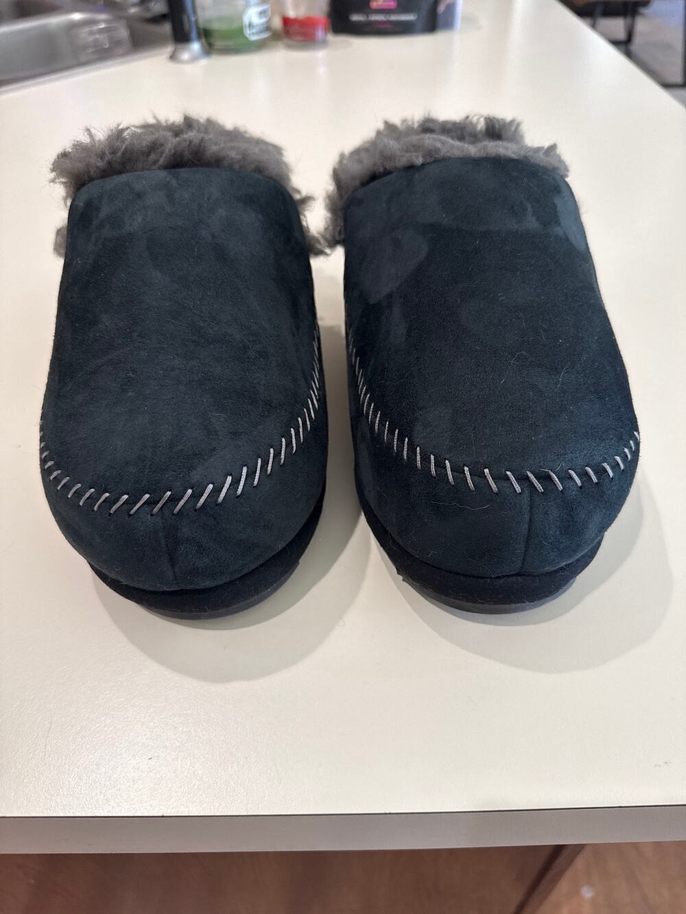 UGG Men's Anders Slippers Black 1158174 Shoe Sheepskin Suede Size M7/W9